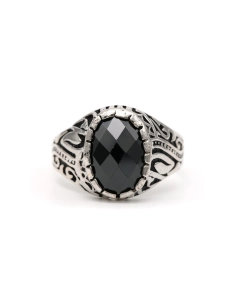 Bague contemporaine en argent 925 sertie d'une céramique - 1