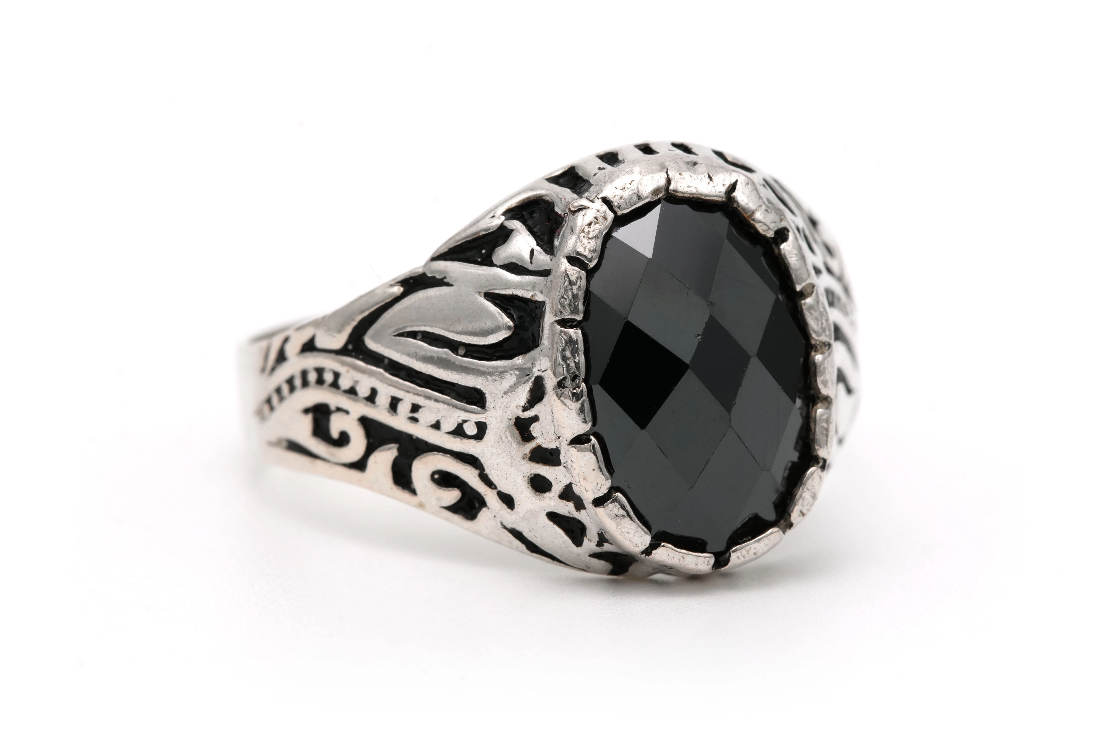 Bague contemporaine en argent 925 sertie d'une céramique - 6