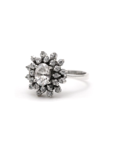Bague contemporaine en argent 925 sertie de zirconiums - 2