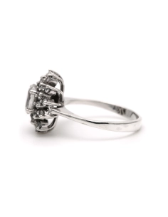 Bague contemporaine en argent 925 sertie de zirconiums - 3