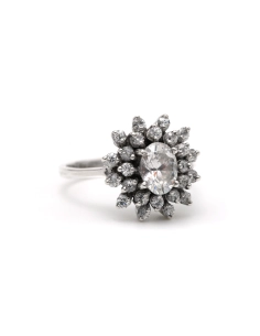 Bague contemporaine en argent 925 sertie de zirconiums - 6