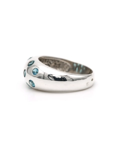 Bague contemporaine en argent 925 sertie de topazes - 3