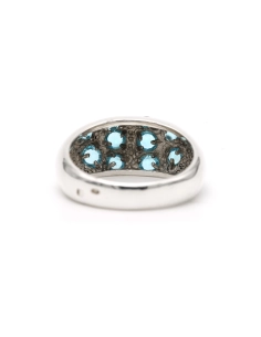 Bague contemporaine en argent 925 sertie de topazes - 4