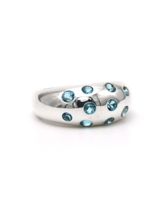 Bague contemporaine en argent 925 sertie de topazes - 6