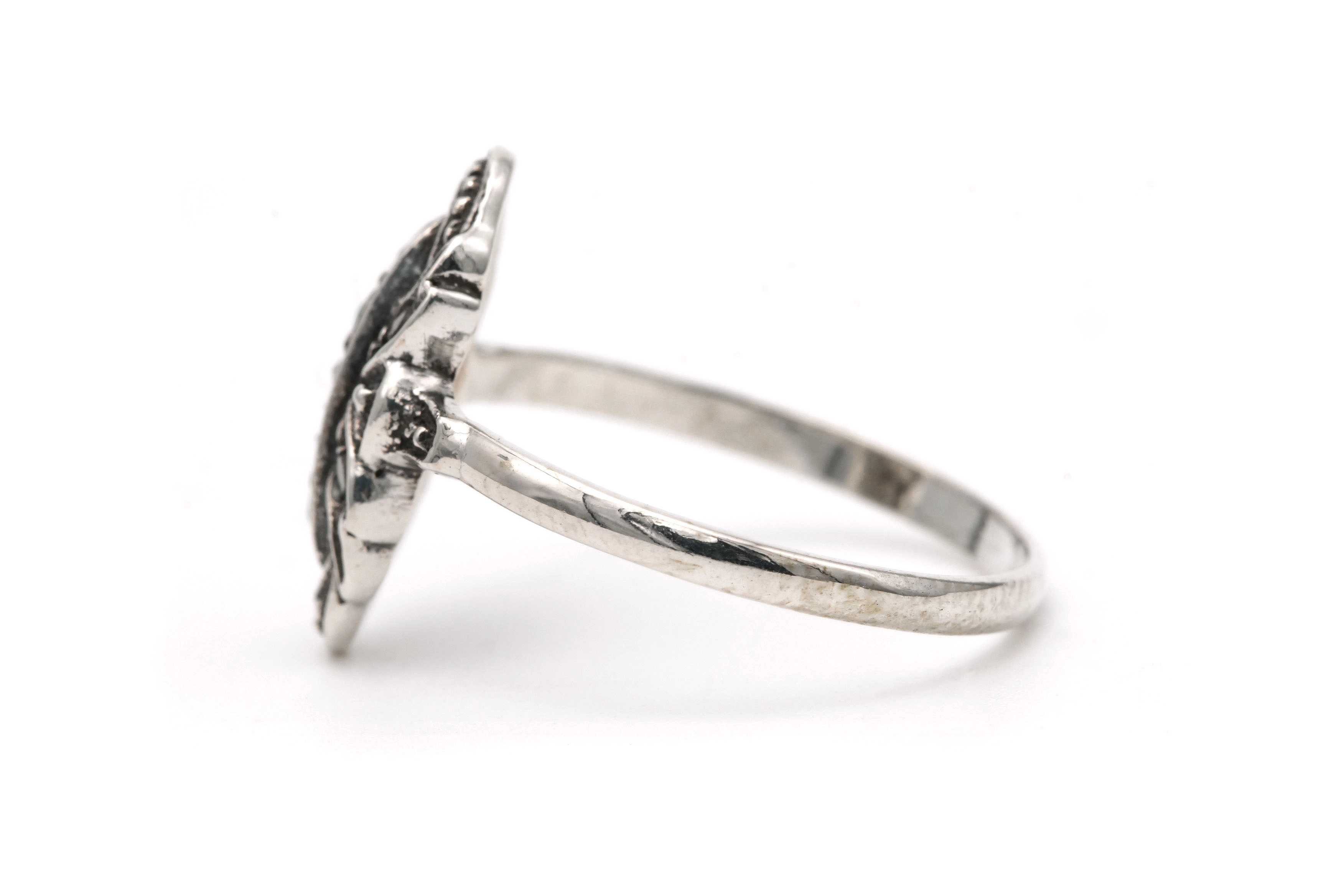 Bague Art Déco en argent 800 sertie de marcassites - 3