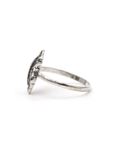 Bague Art Déco en argent 800 sertie de marcassites - 3