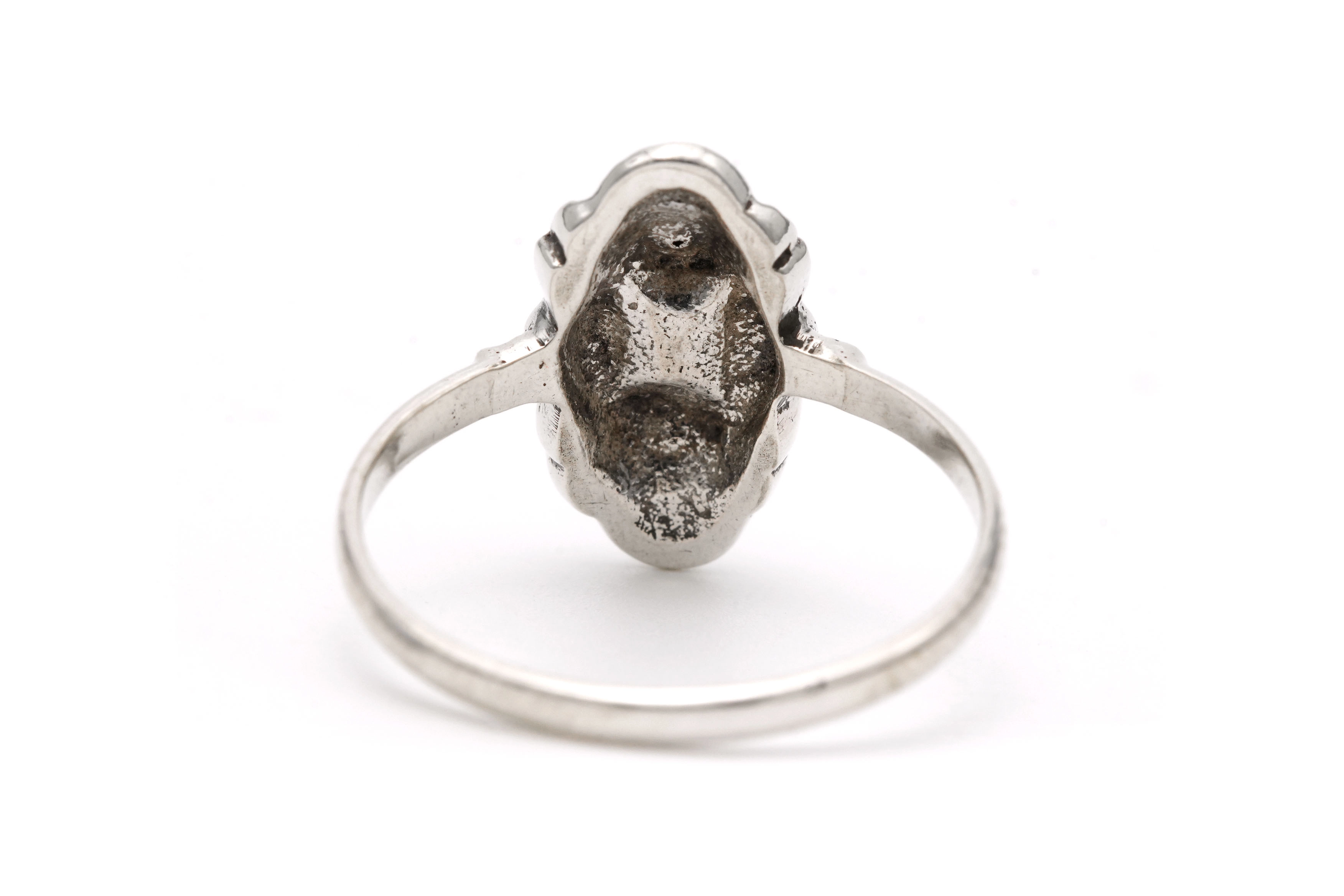 Bague Art Déco en argent 800 sertie de marcassites - 4