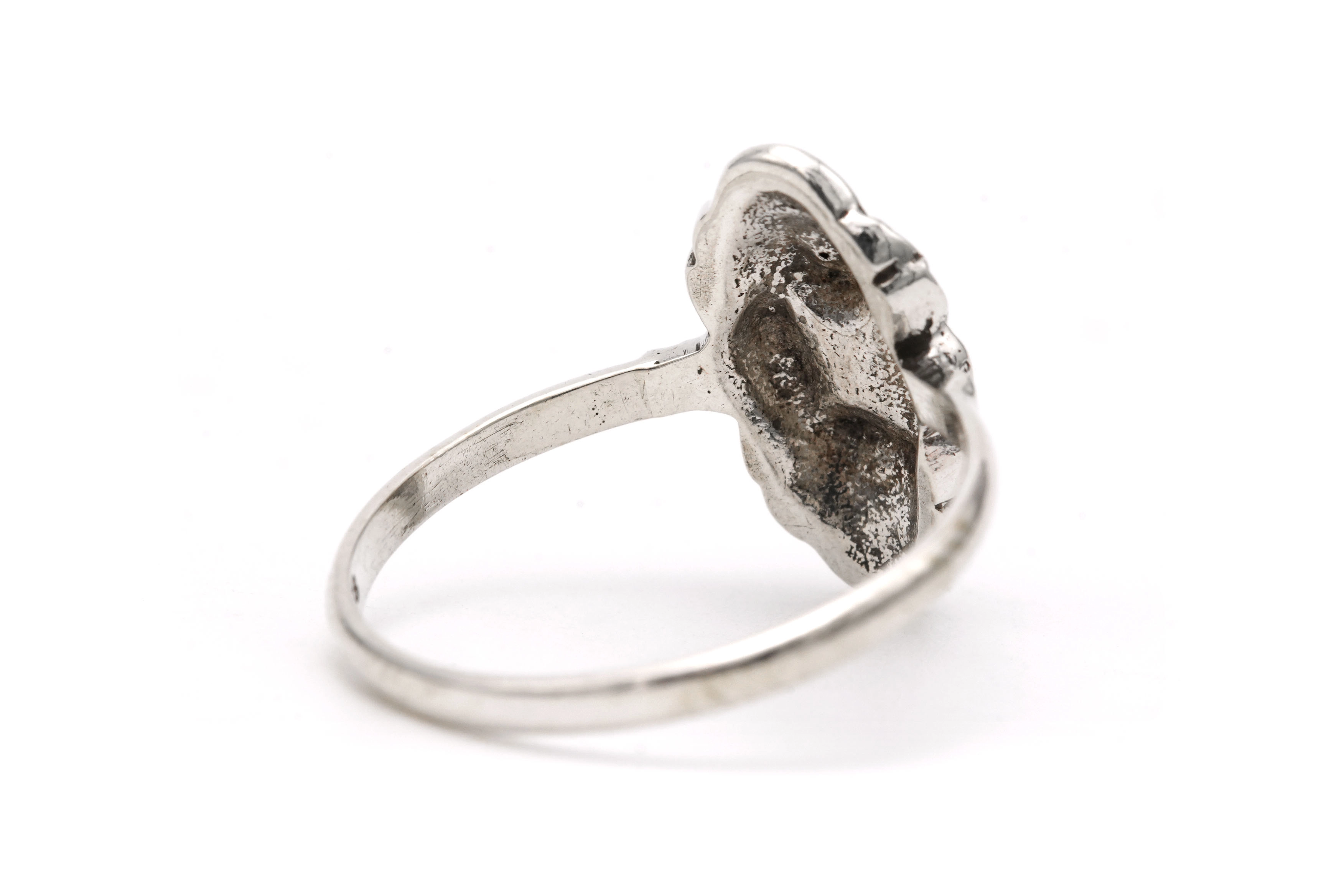 Bague Art Déco en argent 800 sertie de marcassites - 5