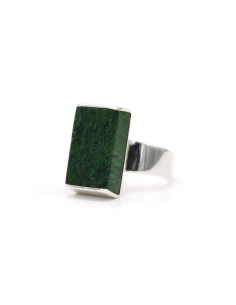 Bague Années 70 en argent sertie d'une jadélite - 2