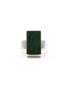 Bague Années 70 en argent sertie d'une jadélite - 1