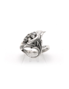 Bague contemporaine en argent 925 sertie de zirconiums - 1