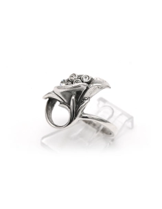 Bague contemporaine en argent 925 sertie de zirconiums - 2
