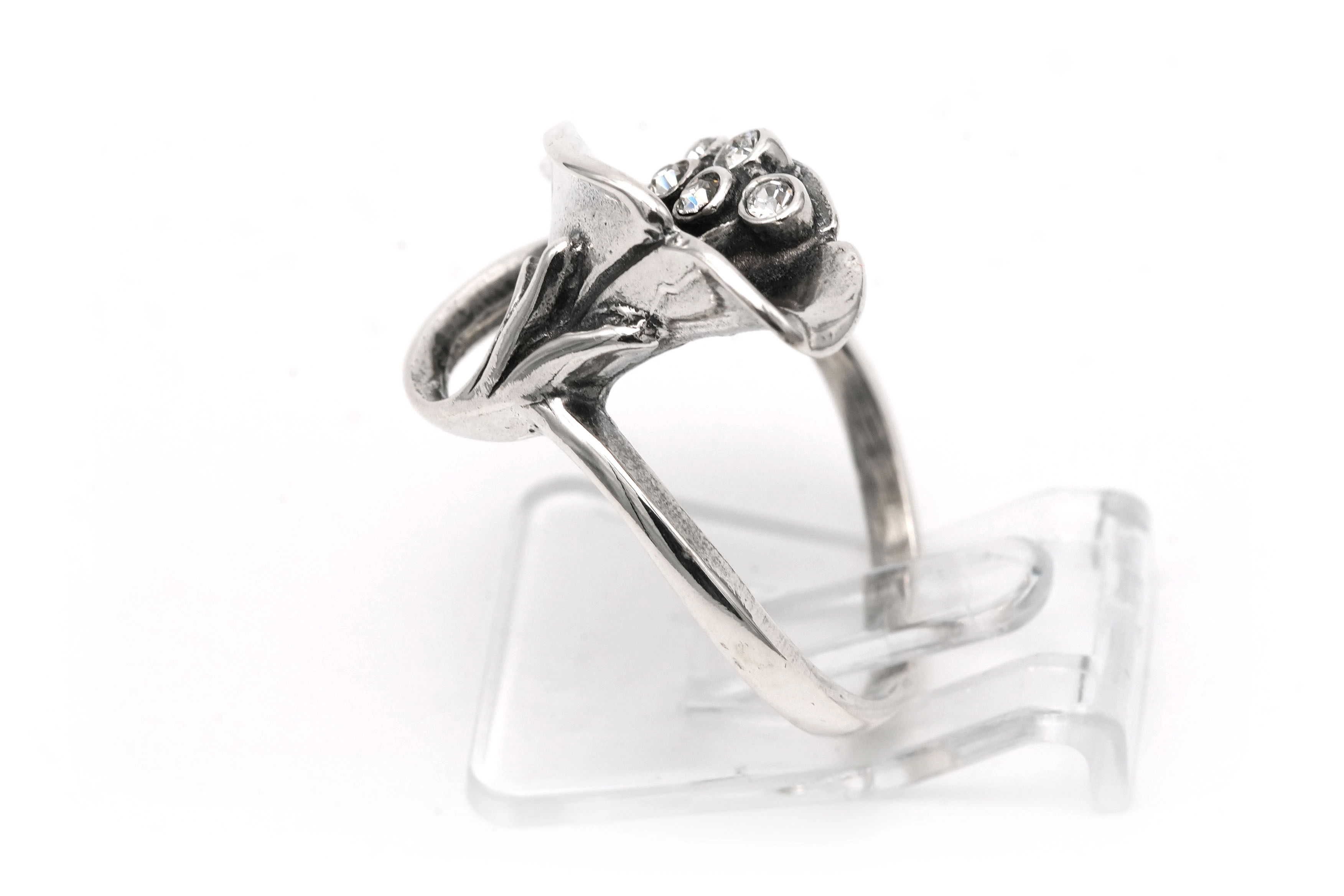 Bague contemporaine en argent 925 sertie de zirconiums - 3