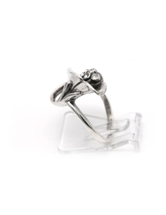 Bague contemporaine en argent 925 sertie de zirconiums - 3