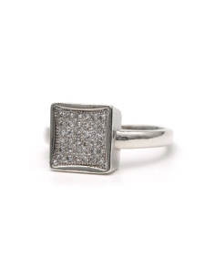 Bague contemporaine en argent 925 sertie de zirconiums - 1
