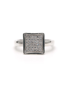 Bague contemporaine en argent 925 sertie de zirconiums - 2