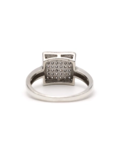 Bague contemporaine en argent 925 sertie de zirconiums - 4