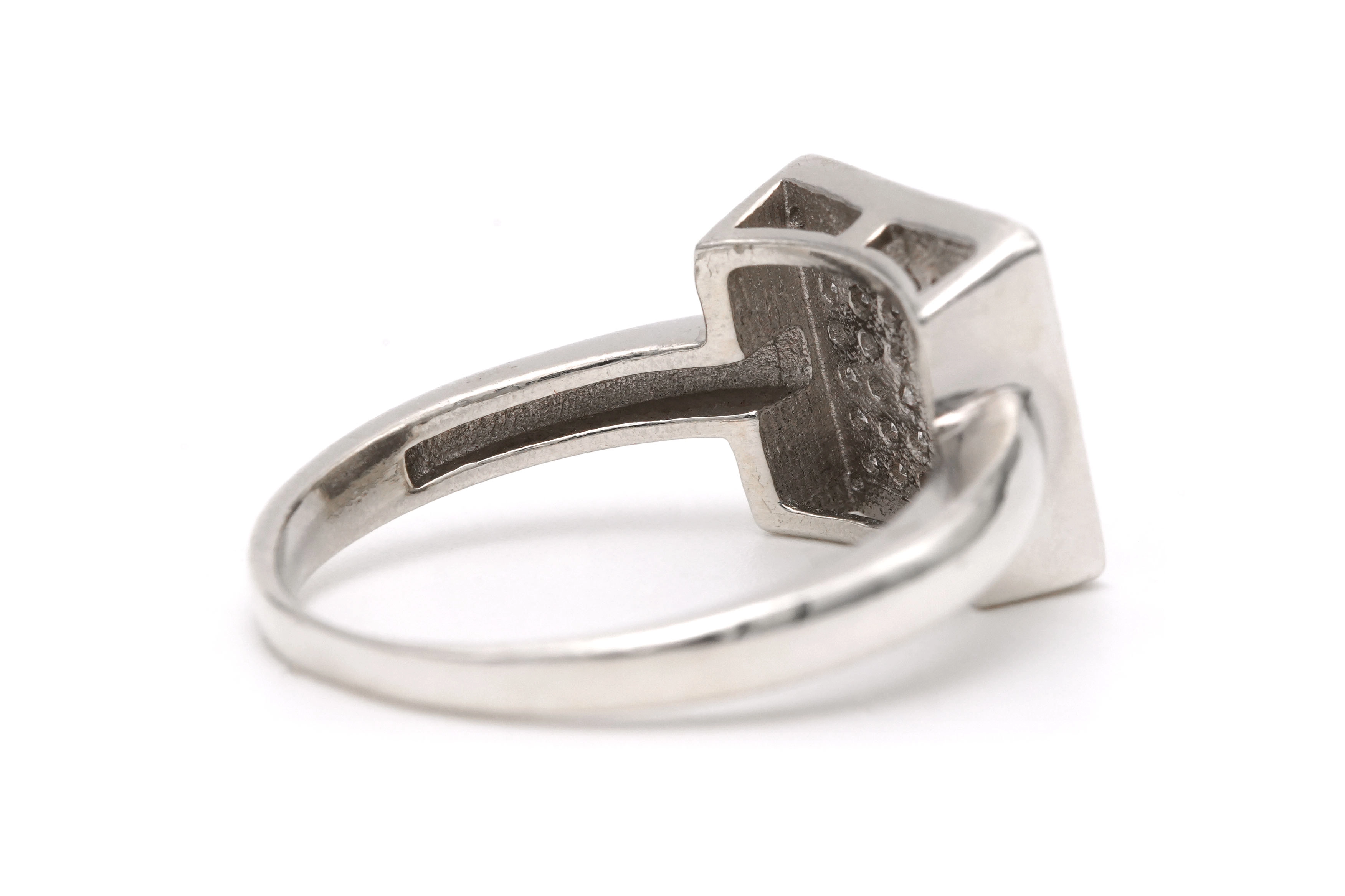 Bague contemporaine en argent 925 sertie de zirconiums - 5