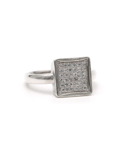 Bague contemporaine en argent 925 sertie de zirconiums - 6
