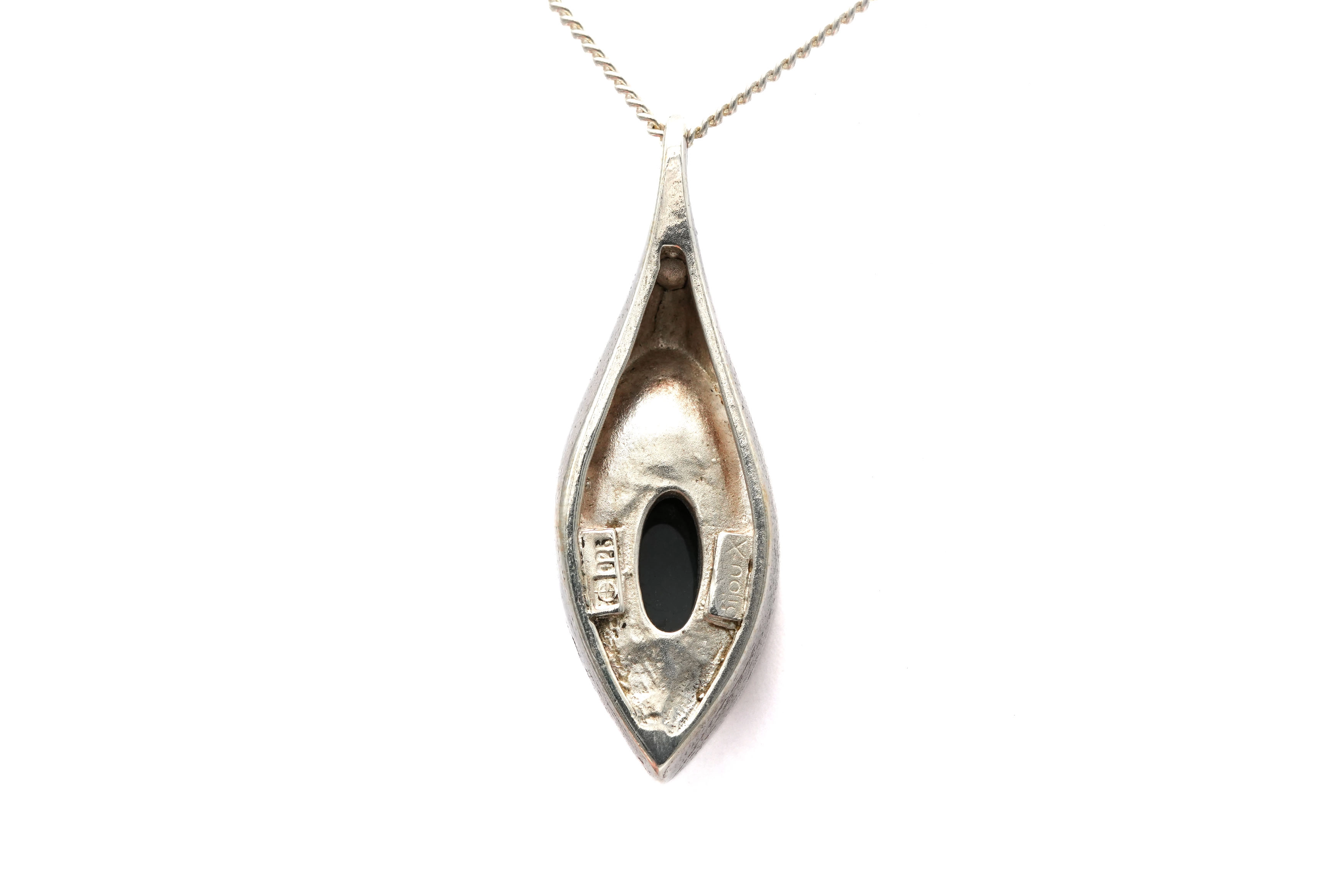 Pendentif contemporain en argent 925 serti d'une opale - 6