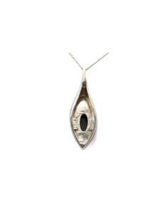 Pendentif contemporain en argent 925 serti d'une opale - 6