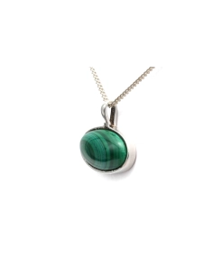 Pendentif contemporain en argent 800 serti d'une malachite - 4