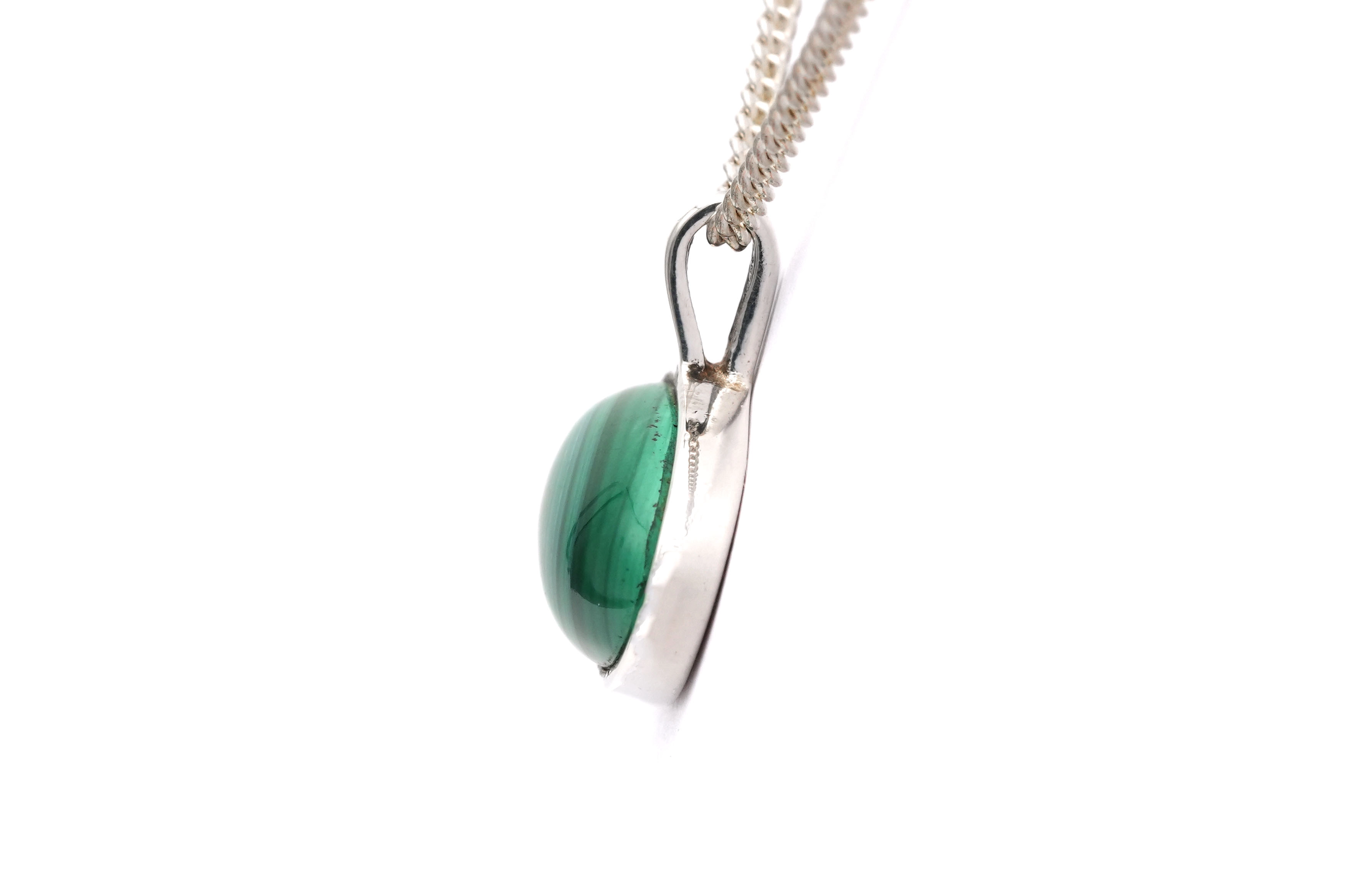 Pendentif contemporain en argent 800 serti d'une malachite - 5