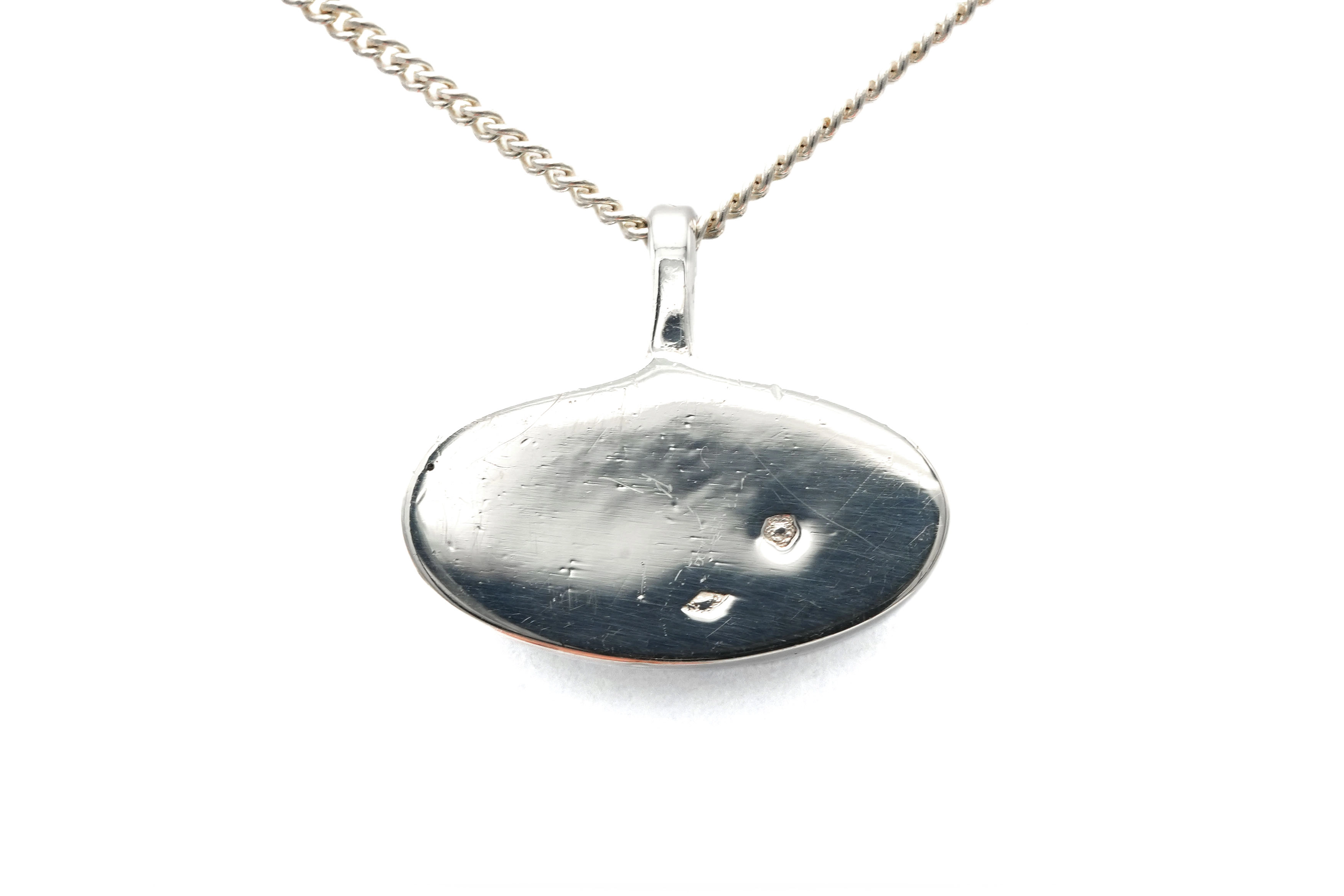 Pendentif contemporain en argent 800 serti d'une malachite - 6
