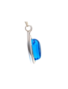 Pendentif Années 70 en argent serti d'une pâte de verre - 3