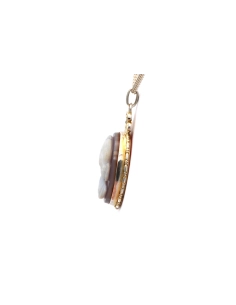 Pendentif Art Déco en argent serti d'un camée en agate - 5