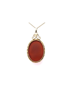 Pendentif Art Déco en argent serti d'un camée en agate - 6