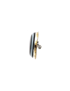 Broche Art Déco en argent sertie d'une agate - - 5