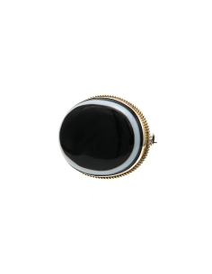 Broche Art Déco en argent sertie d'une agate - - 6