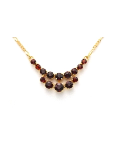 Collier en or jaune 18 carats serti de grenats - 1