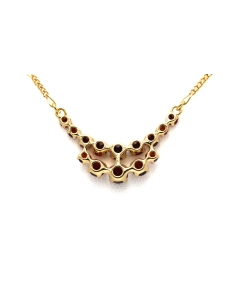 Collier en or jaune 18 carats serti de grenats - 2
