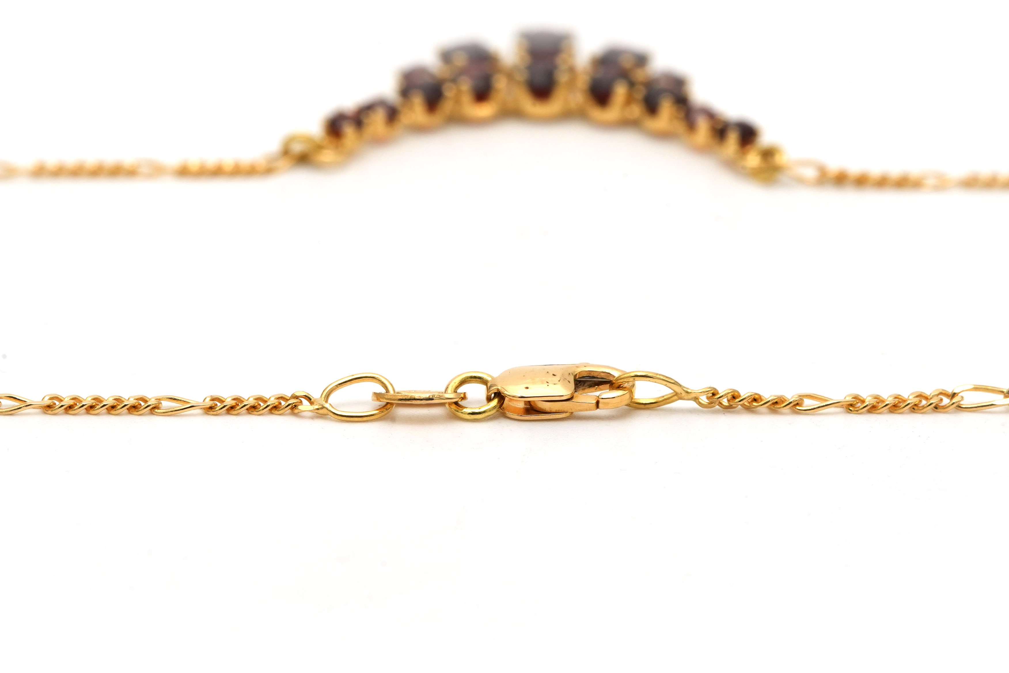 Collier en or jaune 18 carats serti de grenats - 3