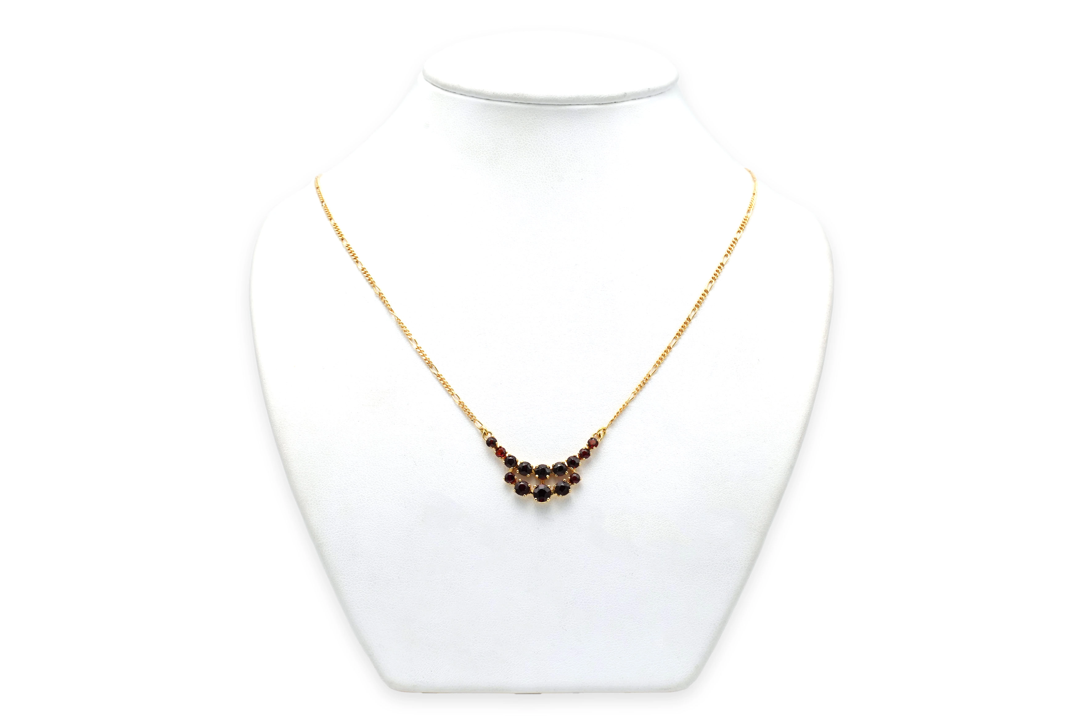 Collier en or jaune 18 carats serti de grenats - 4
