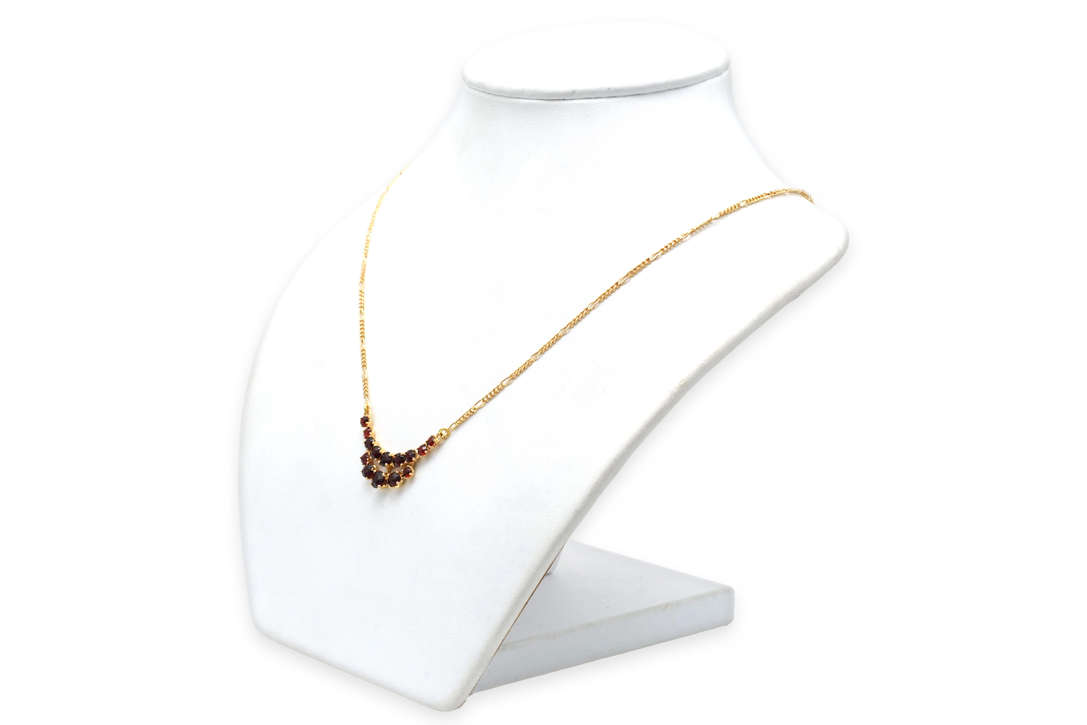 Collier en or jaune 18 carats serti de grenats - 6