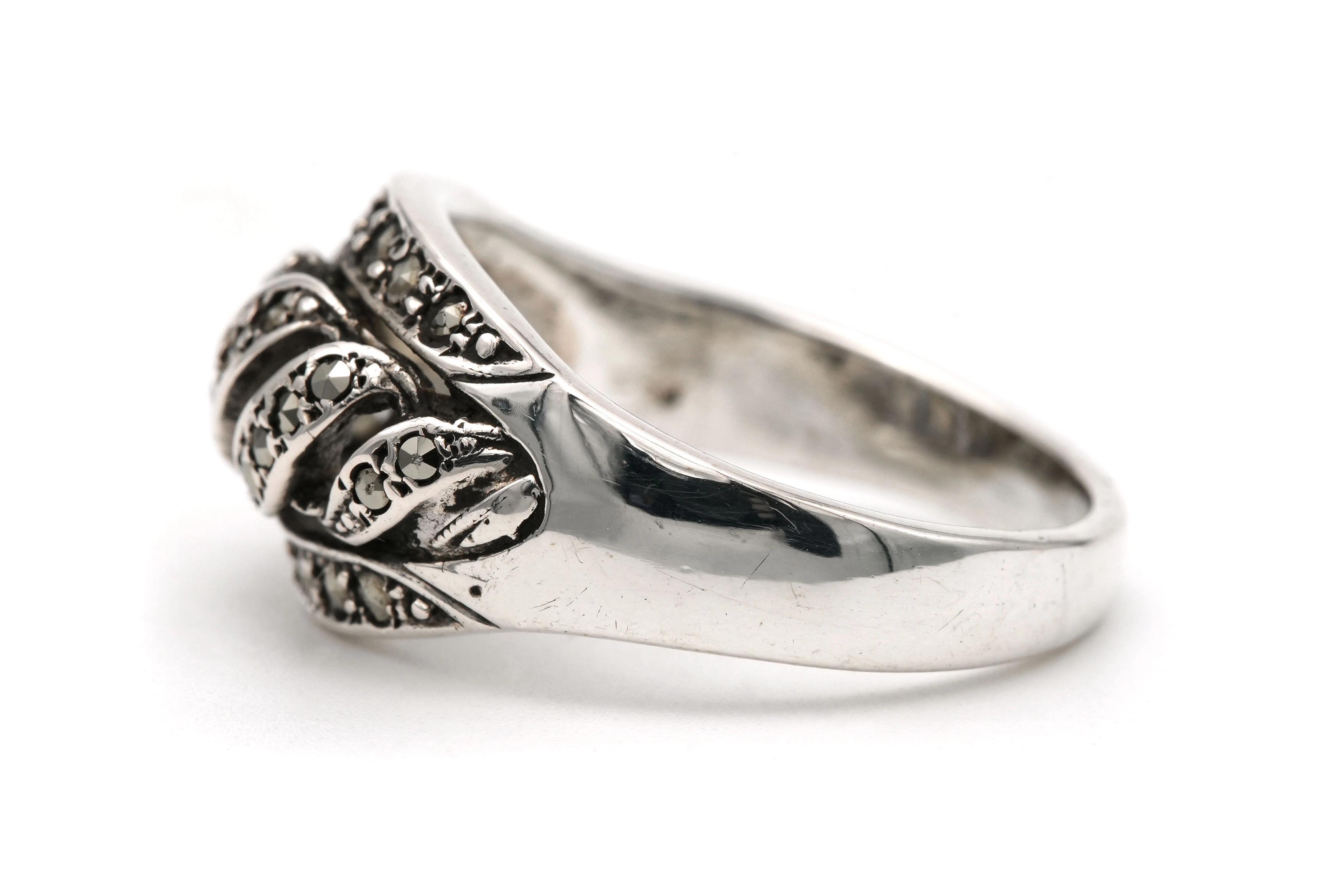 Bague Art Déco en argent sertie de marcassites - - 3