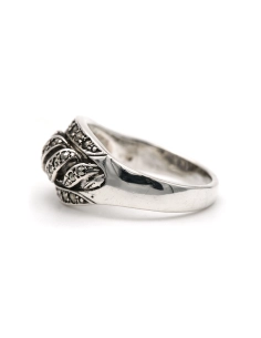 Bague Art Déco en argent sertie de marcassites - - 3