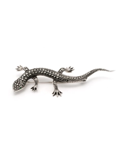 Broche Art Déco en argent 835 sertie de marcassites - - 1
