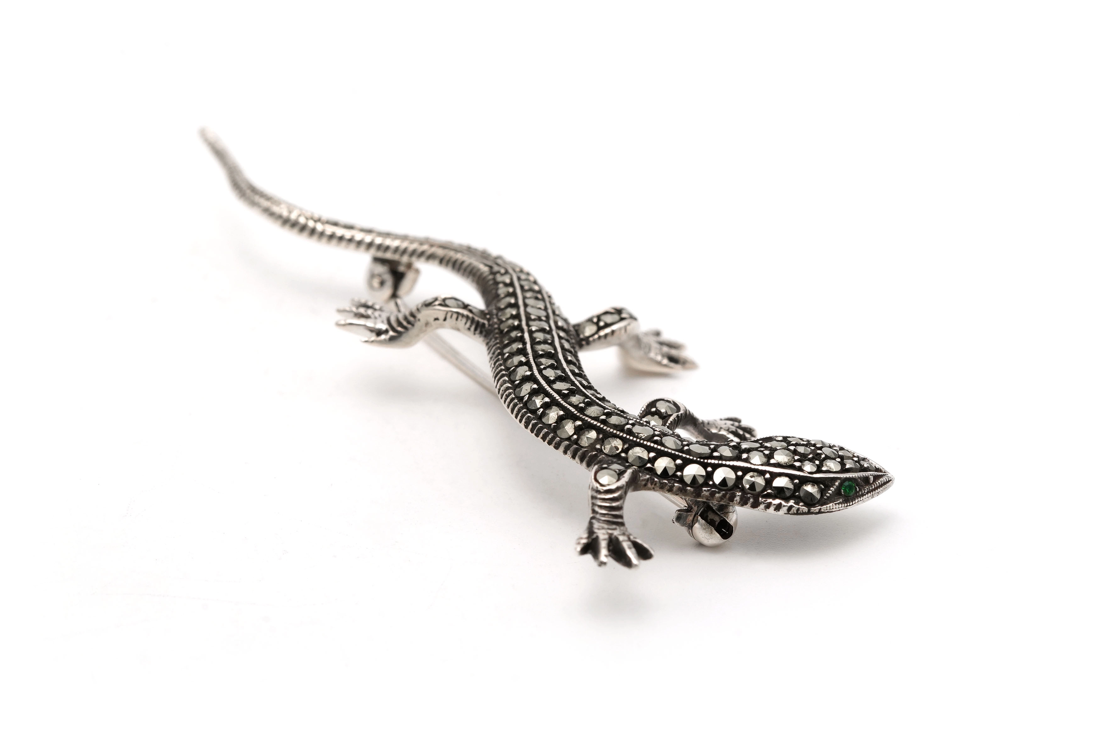 Broche Art Déco en argent 835 sertie de marcassites - - 5
