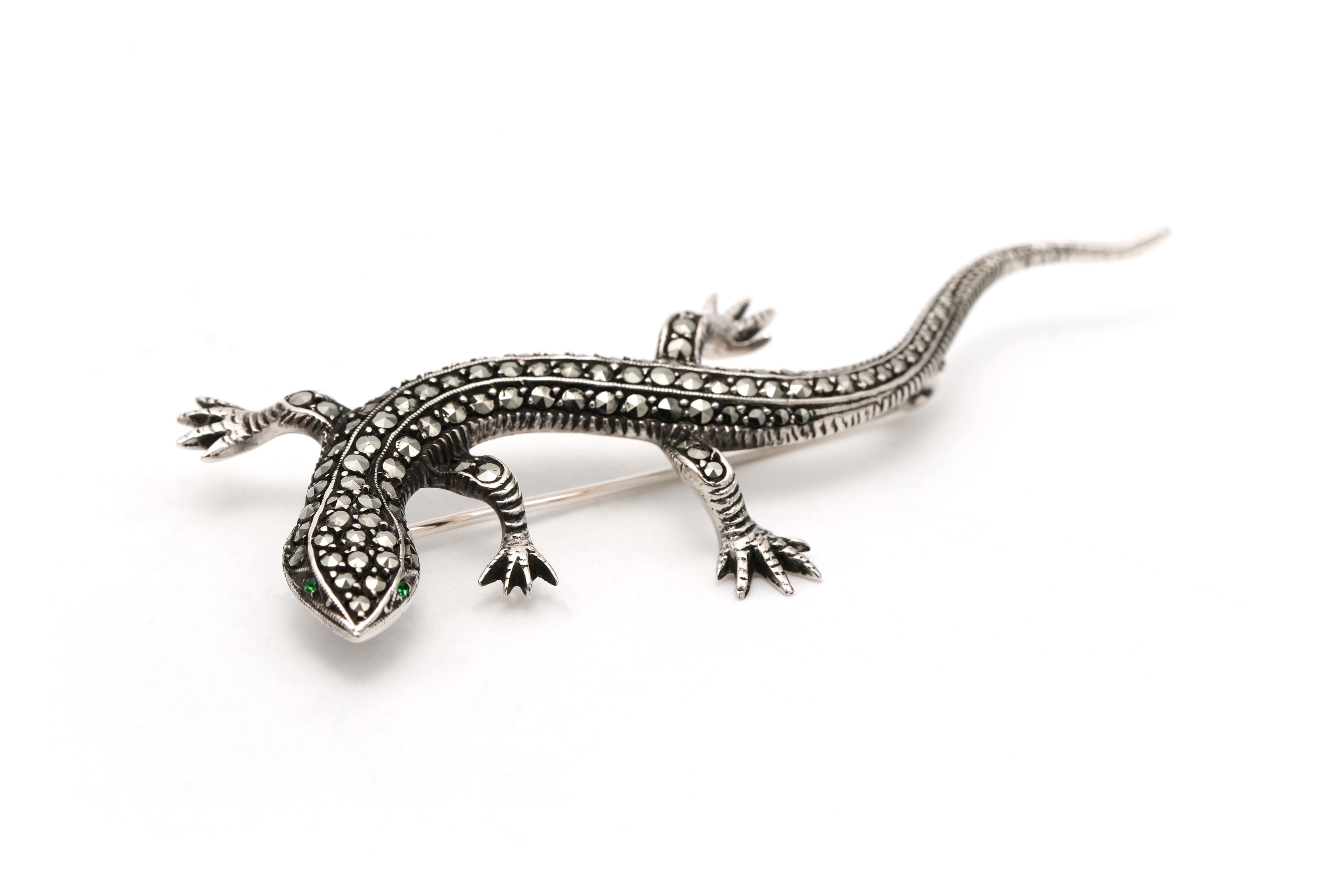Broche Art Déco en argent 835 sertie de marcassites - - 6