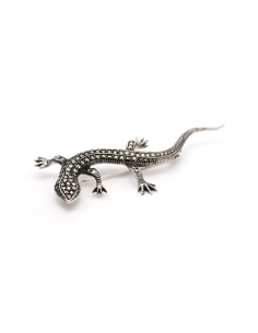 Broche Art Déco en argent 835 sertie de marcassites - - 6