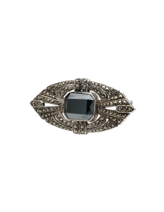 Broche Art Déco en argent sertie de marcassites - - 2