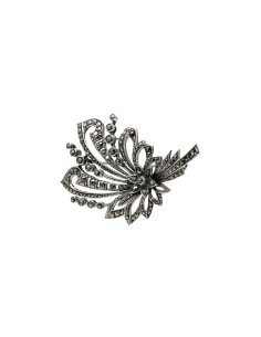 Broche Art Déco en argent 835 sertie de marcassites - - 2