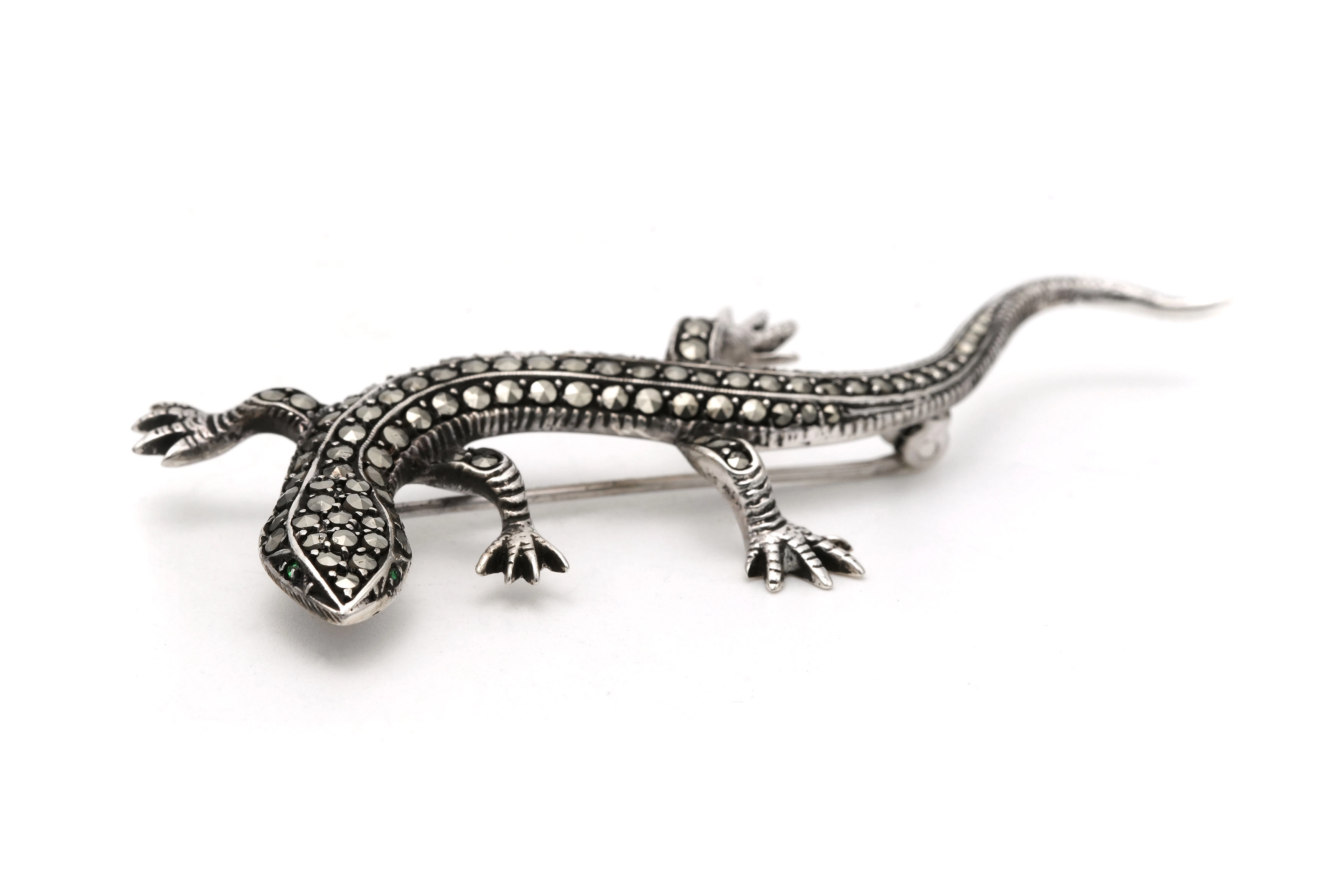 Broche Art Déco en argent 835 sertie de marcassites - - 5