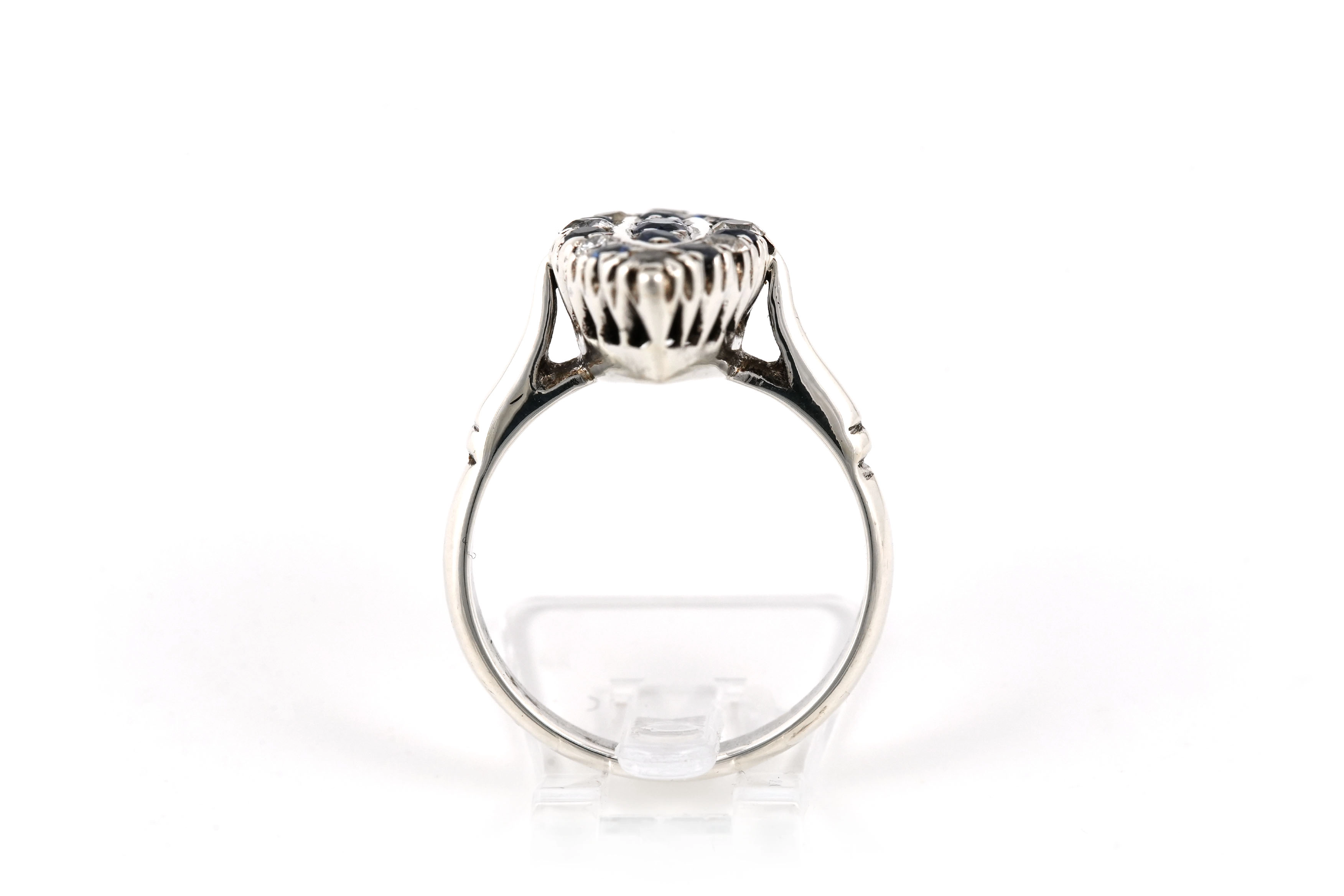 Bague Art Déco en argent sertie de strass - - 4