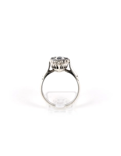 Bague Art Déco en argent sertie de strass - - 4