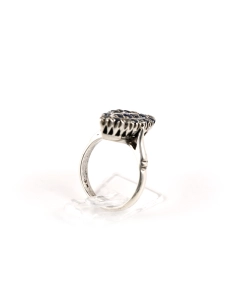 Bague Art Déco en argent sertie de strass - - 5